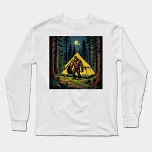 Bigfoot In The Campsite Long Sleeve T-Shirt